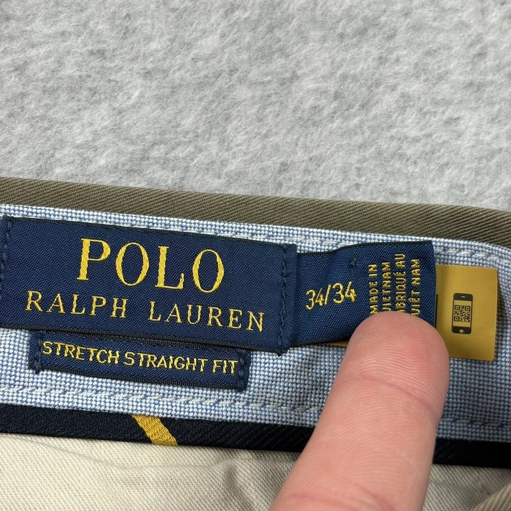 Polo Ralph Lauren‎ Pants Men 34x34 (Fits 36x32) Green Stretch Cotton Twill Chino